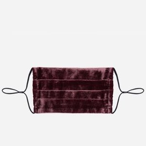 Johnny Was pleated silk velvet face mask red